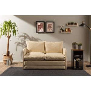 Canapea extensibila 2 locuri, Futon, 859FTN2872, Metal , Crem imagine