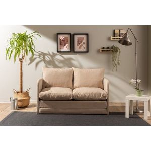 Canapea extensibila 2 locuri, Futon, 859FTN2877, Metal , Bej imagine
