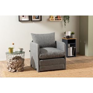 Fotoliu extensibil, Futon, 859FTN2881, Metal , Gri deschis imagine