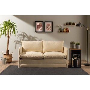 Canapea extensibila 2 locuri, Futon, 859FTN2886, Metal , Crem imagine