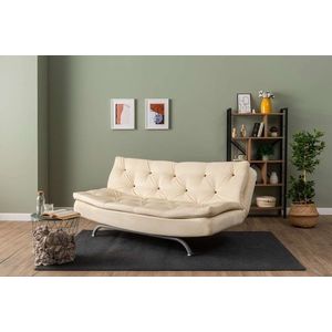 Canapea extensibila 3 locuri, Futon, 859FTN2894, Metal , Crem imagine