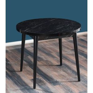 Masa, Beckley, Stil Bendir, 90x90x77 cm, PAL, Alb/Negru imagine