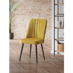 Set scaune 2 piese, Beckley, Vega, MDF , Galben/Negru imagine
