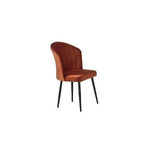 Set scaune 4 piese, Beckley, Rubi, MDF , Portocaliu/Negru imagine