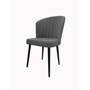 Set scaune 4 piese, Beckley, Rubi, MDF , Gri/Negru imagine