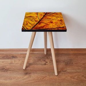 Masuta, Leona, Shp105, 35x42x35 cm, MDF , Roșu Claret / Galben imagine
