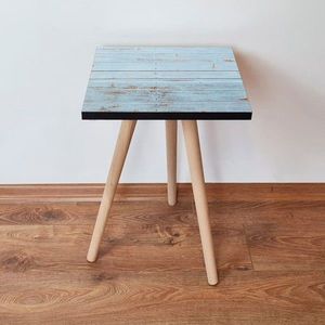 Masuta, Leona, Shp119, 35x42x35 cm, MDF , Albastru / Cămilă imagine