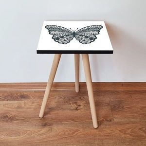 Masuta, Leona, Shp12, 35x42x35 cm, MDF , Alb/Negru imagine