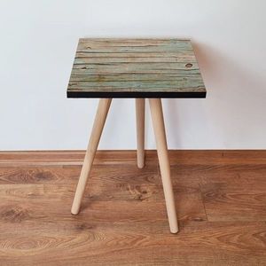 Masuta, Leona, Shp125, 35x42x35 cm, MDF , Verde / Bej / Negru imagine