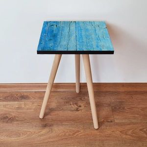 Masuta, Leona, Shp129, 35x42x35 cm, MDF , Albastru/Negru imagine
