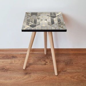 Masuta, Leona, Shp134, 35x42x35 cm, MDF , Gri / Bej / Alb imagine