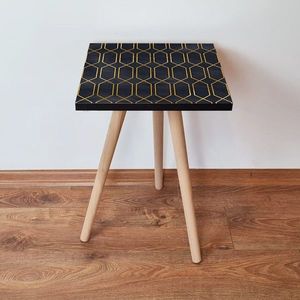 Masuta, Leona, Shp154, 35x42x35 cm, MDF , Bleumarin/Auriu imagine