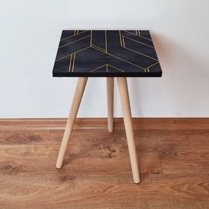 Masuta, Leona, Shp156, 35x42x35 cm, MDF , Bleumarin/Auriu imagine