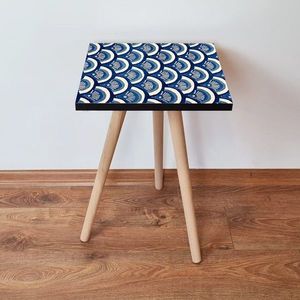 Masuta, Leona, Shp157, 35x42x35 cm, MDF , Albastru / Bleumarin / Alb imagine