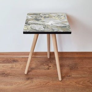 Masuta, Leona, Shp163, 35x42x35 cm, MDF , Auriu / Gri / Alb imagine