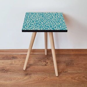 Masuta, Leona, Shp171, 35x42x35 cm, MDF , Albastru / Crem imagine
