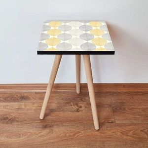Masuta, Leona, Shp177, 35x42x35 cm, MDF , Alb / Gri / Auriu imagine