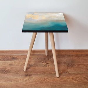 Masuta, Leona, Shp182, 35x42x35 cm, MDF , Albastru / Bej / Alb imagine