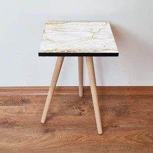 Masuta, Leona, Shp183, 35x42x35 cm, MDF , Alb/Auriu imagine