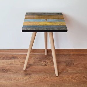 Masuta, Leona, Shp2, 35x42x35 cm, MDF , Galben / Albastru / Gri imagine