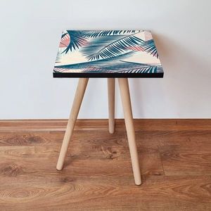 Masuta, Leona, Shp208, 35x42x35 cm, MDF , Albastru / Roz / Crem imagine