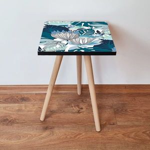 Masuta, Leona, Shp210, 35x42x35 cm, MDF , Albastru / Bleumarin / Alb / Negru imagine