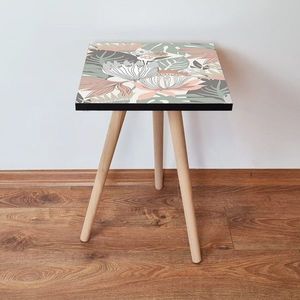 Masuta, Leona, Shp212, 35x42x35 cm, MDF , Somon / Verde / Alb / Gri imagine