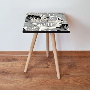 Masuta, Leona, Shp213, 35x42x35 cm, MDF , Alb / Gri / Negru imagine