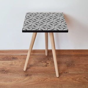 Masuta, Leona, Shp222, 35x42x35 cm, MDF , Alb/Negru imagine