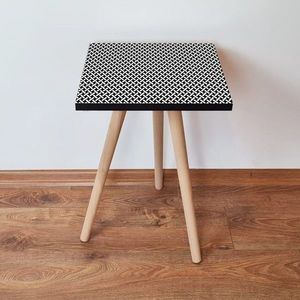 Masuta, Leona, Shp227, 35x42x35 cm, MDF , Alb/Negru imagine