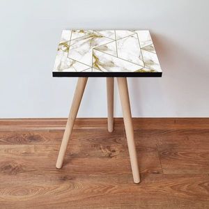 Masuta, Leona, Shp228, 35x42x35 cm, MDF , Alb/Auriu imagine