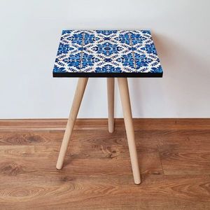 Masuta, Leona, Shp23, 35x42x35 cm, MDF , Albastru / Bleumarin / Alb imagine