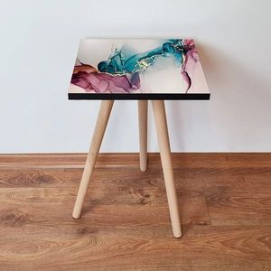 Masuta, Leona, Shp230, 35x42x35 cm, MDF , Roz / Albastru / Auriu / Alb imagine