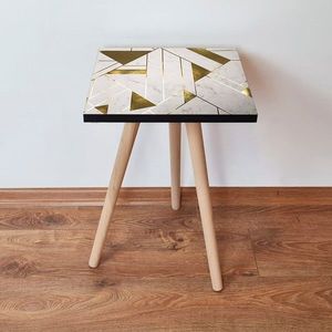 Masuta, Leona, Shp231, 35x42x35 cm, MDF , Gri / Auriu imagine