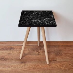 Masuta, Leona, Shp232, 35x42x35 cm, MDF , Alb/Negru imagine