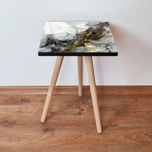 Masuta, Leona, Shp233, 35x42x35 cm, MDF , Verde / Auriu / Alb / Gri imagine