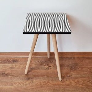 Masuta, Leona, Shp234, 35x42x35 cm, MDF , Alb/Negru imagine