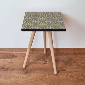 Masuta, Leona, Shp238, 35x42x35 cm, MDF , Gri / Auriu imagine
