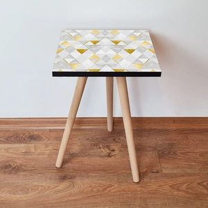 Masuta, Leona, Shp258, 35x42x35 cm, MDF , Gri / Auriu / Alb imagine