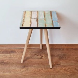 Masuta, Leona, Shp260, 35x42x35 cm, MDF , Verde / Albastru / Alb imagine