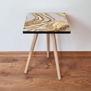 Masuta, Leona, Shp263, 35x42x35 cm, MDF , Bej / Auriu imagine
