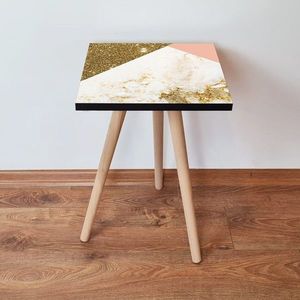 Masuta, Leona, Shp264, 35x42x35 cm, MDF , Auriu / Alb / Somon imagine