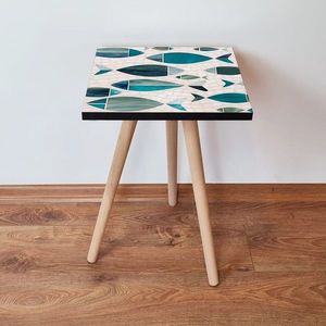 Masuta, Leona, Shp269, 35x42x35 cm, MDF , Albastru / Verde / Alb imagine