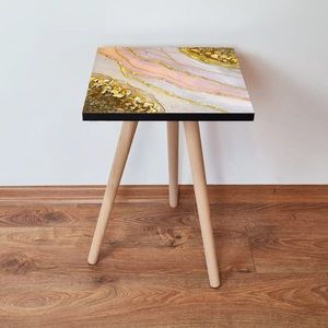 Masuta, Leona, Shp293, 35x42x35 cm, MDF , Auriu / Bej / Somon imagine