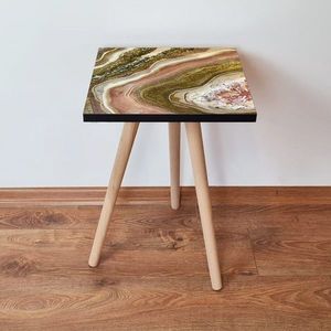 Masuta, Leona, Shp296, 35x42x35 cm, MDF , Auriu / Maro / Somon / Alb imagine