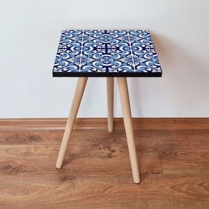 Masuta, Leona, Shp31, 35x42x35 cm, MDF , Bleumarin / Albastru / Alb imagine