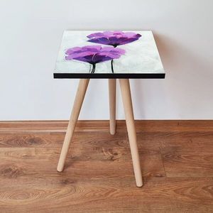 Masuta, Leona, Shp311, 35x42x35 cm, MDF , Roz / Violet / Negru / Alb imagine