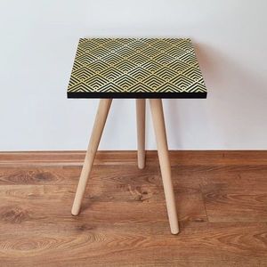 Masuta, Leona, Shp324, 35x42x35 cm, MDF , Aur / Albastru Marin imagine
