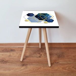 Masuta, Leona, Shp327, 35x42x35 cm, MDF , Alb / Bleumarin / Albastru / Auriu imagine