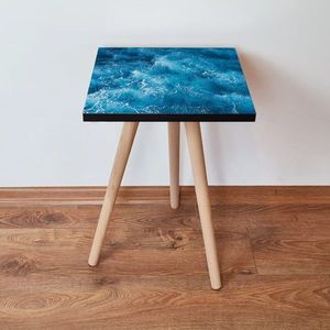 Masuta, Leona, Shp357, 35x42x35 cm, MDF , Albastru/Alb imagine